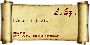 Lámer Szilvia névjegykártya